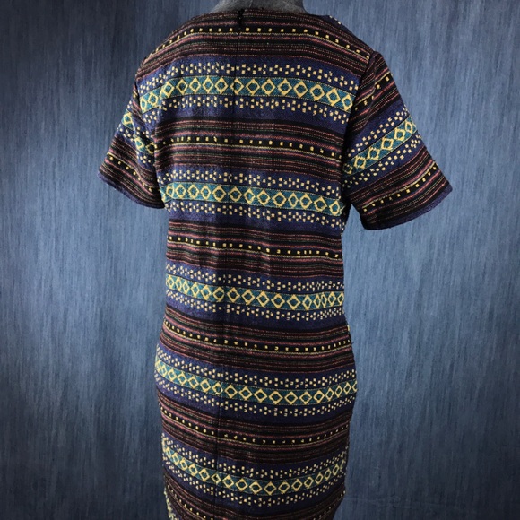 ELLISON Women's M Woven  Dress Tribal pattern BoHo - Picture 6 of 8